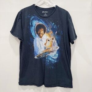 Bob Ross Vintage 90s Universe Solar System Tee Short Sleeve Navy Blue XL Cotton